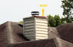 Chimney Cap rusting leaking needs repair Jacksonville Florida Georgia